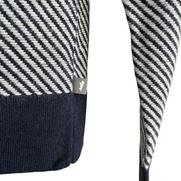 Toad & Co Strahlhorn Lambswool Crewneck Sweater in Navy Stripes, Size Small - Picture 7 of 10